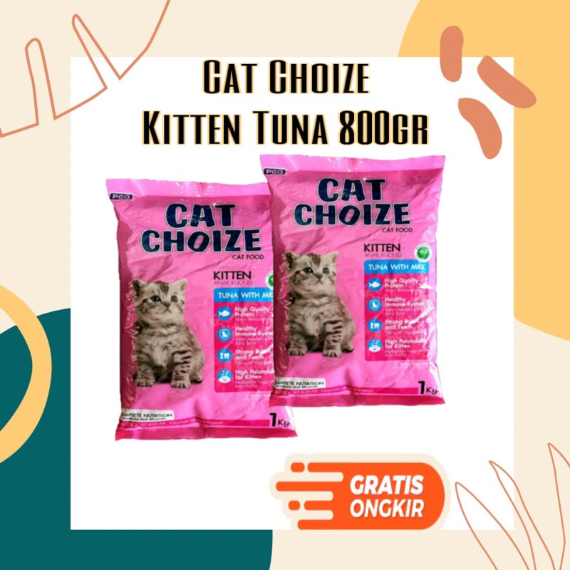 CAT CHOIZE TUNA WITH MILK 1KG Makanan Kucing CAT CHOIZE KITTEN 1kg BENTUK IKAN RASA TUNA