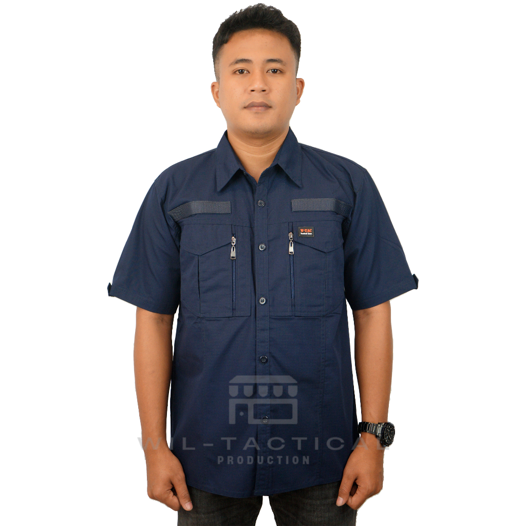 Wil Tac Kemeja Pria Lengan Pendek Premium Tactical W Tac Bahan American Ripstop Putih Size Jumbo