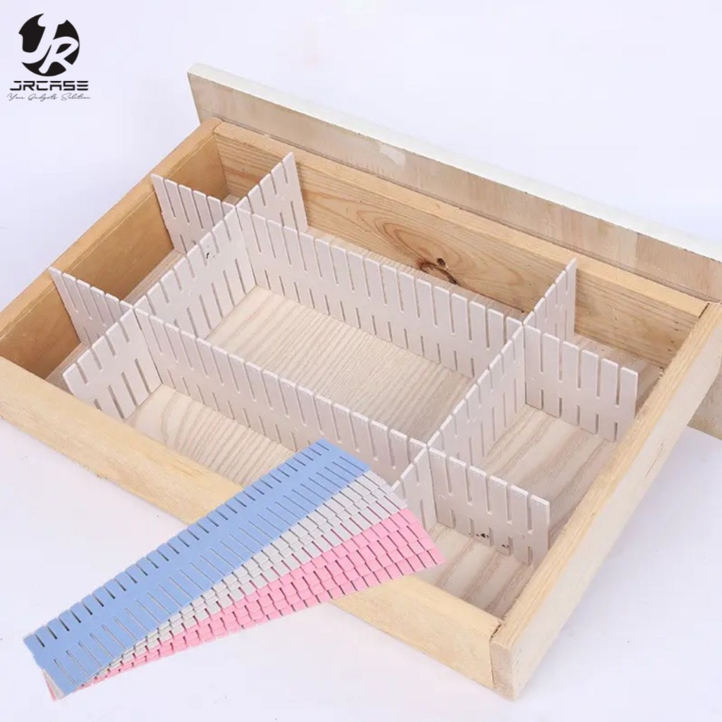 JRCASE 1 SET / 4 Pcs Sekatan Laci Universal Penyekat Pembatas Pemisah Partisi Laci Organizer Drawer 
