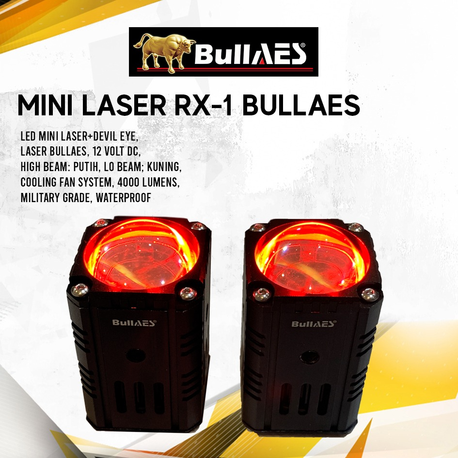 Mini Laser Bullaes RX-1 28 Watt Led High Beam Putih Low Beam Kuning Waterproof MOBIL / MOTOR