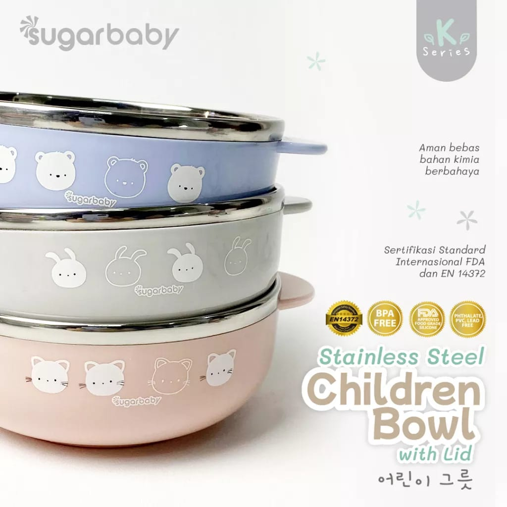 Sugar Baby Stainless Steel Children Bowl/Sugarbaby Mangkok Stainless Anak/Perlengkapan MPASI