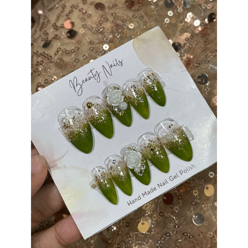 KUKU PALSU FREE LEM ,HAND MADE GEL POLISH NAILART isi 10pcs