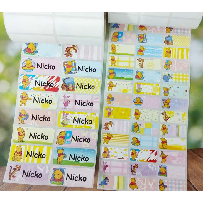 

Label Nama Import Waterproof Winnie The Pooh