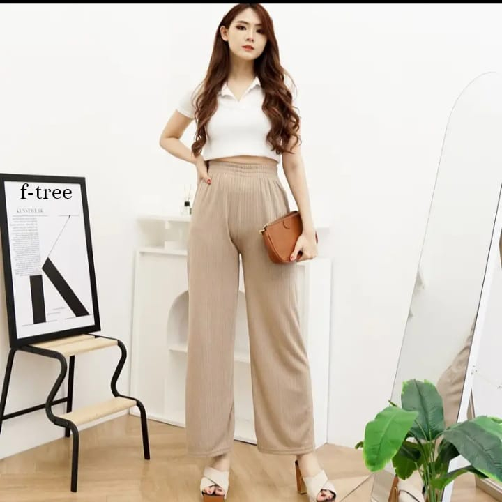 Celana Kulot Hornet Polos Mat Knit/ Kulot Knit Hornet Highwaist