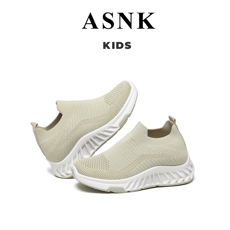 [GROSIR][COD] SEVEN_DAY SEPATU RAJUT SNEAKERS ANAK-ANAK UNTUK USIA 2-9 TAHUN / BOY &amp; GIRL KREM WM2315