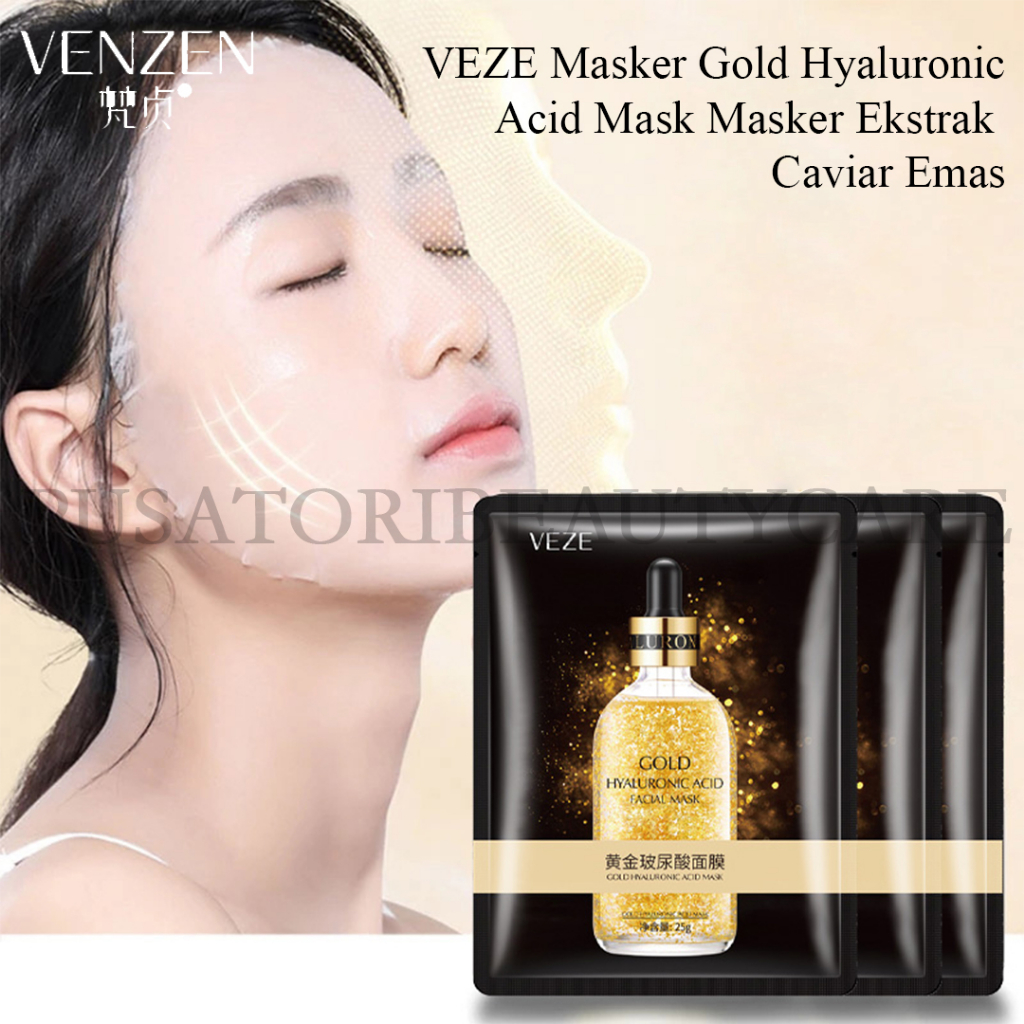 VENZEN / VEZE Masker Gold Hyaluronic Acid Mask Masker Wajah Emas Hyaluronic