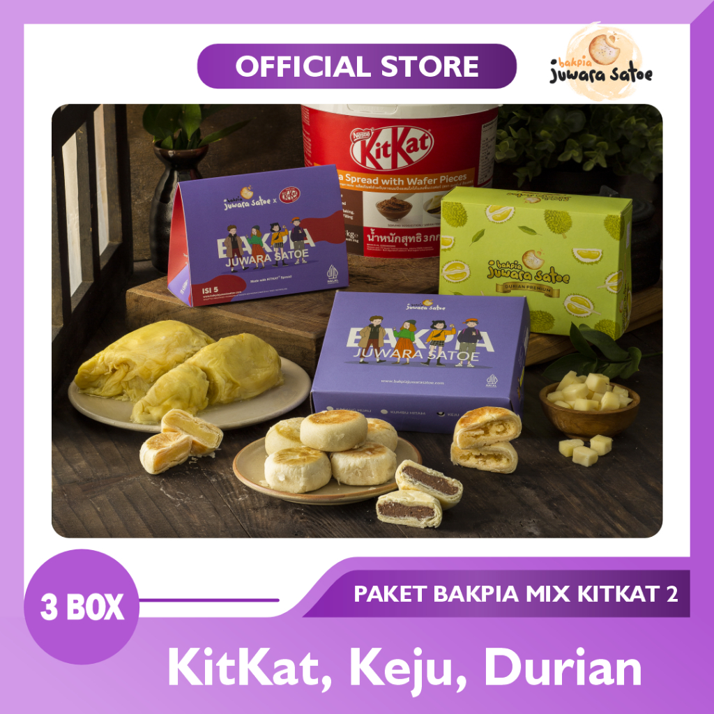 [ 3 BOX ] PAKET BAKPIA MIX KITKAT 2 - JUWARA SATOE