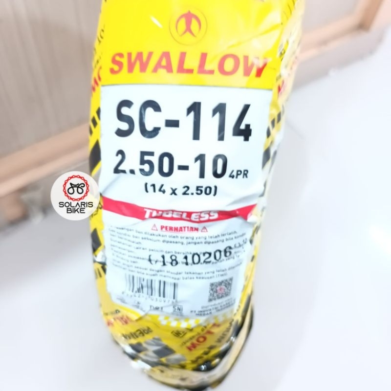 Ban Luar Sepeda Listrik Tubles Selis Original Swallow 14 x 2.50 250 Tubeless