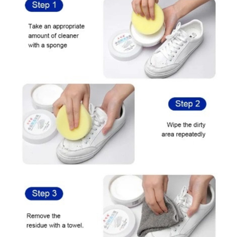 ONLYONE12 Krim Pembersih Sepatu Putih Mudah dan Praktis Tanpa Dicuci / Krim Pemutih Sepatu Sneakers / Krim Pembersih Sofa 260 G+ Spons / Little White Shoe Cleaner