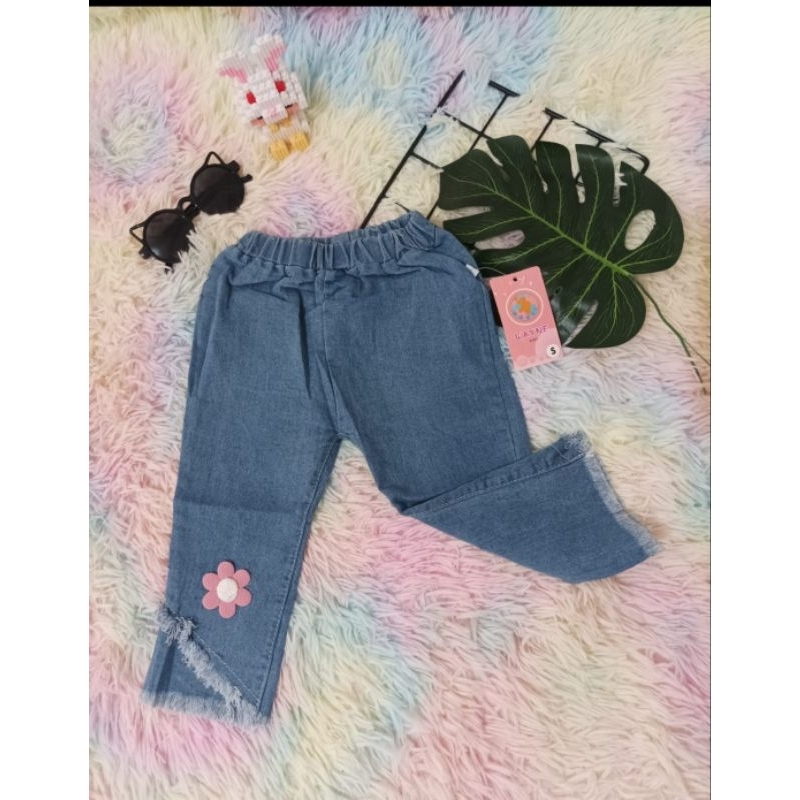 Jeans Anak Import Levis Anak Perempuan Jeans Rawis Pita Lucu Jens Anak Perempuan 1-5 Tahun