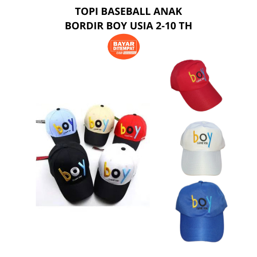 Topi Anak model Bisbol karakter Lucu BOY usia 2-10 th