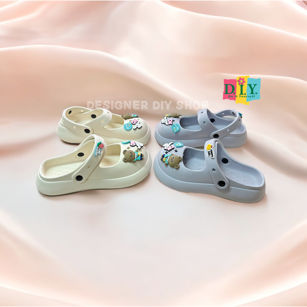 Sepatu Sendal Wanita Wedges Sandal Slop Baim Jelly Mary Jane