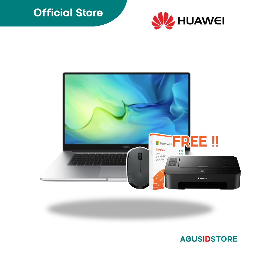 HUAWEI MATEBOOK D15  - AMD Ryzen 7-5700U ( RAM 8GB 512GB SSD ) 15 Inch IPS Windows 11 - CICILAN 0%