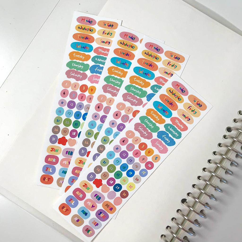 

[ALECIA STUDIO] Stiker bulan dan hari/ Date month daily sticker