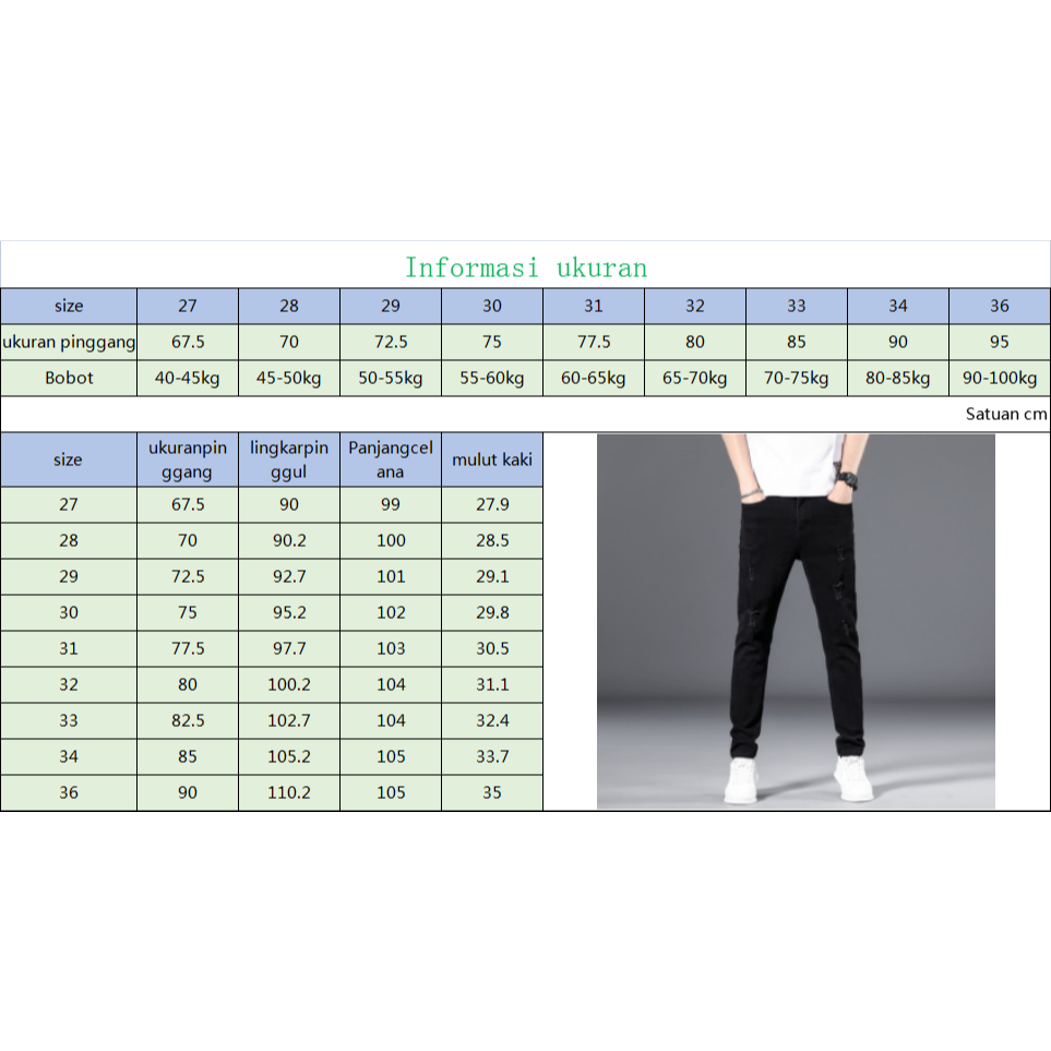 celana jeans pria hitam slim fit sobek stretch pensil  jeans laki laki dewasa  keren