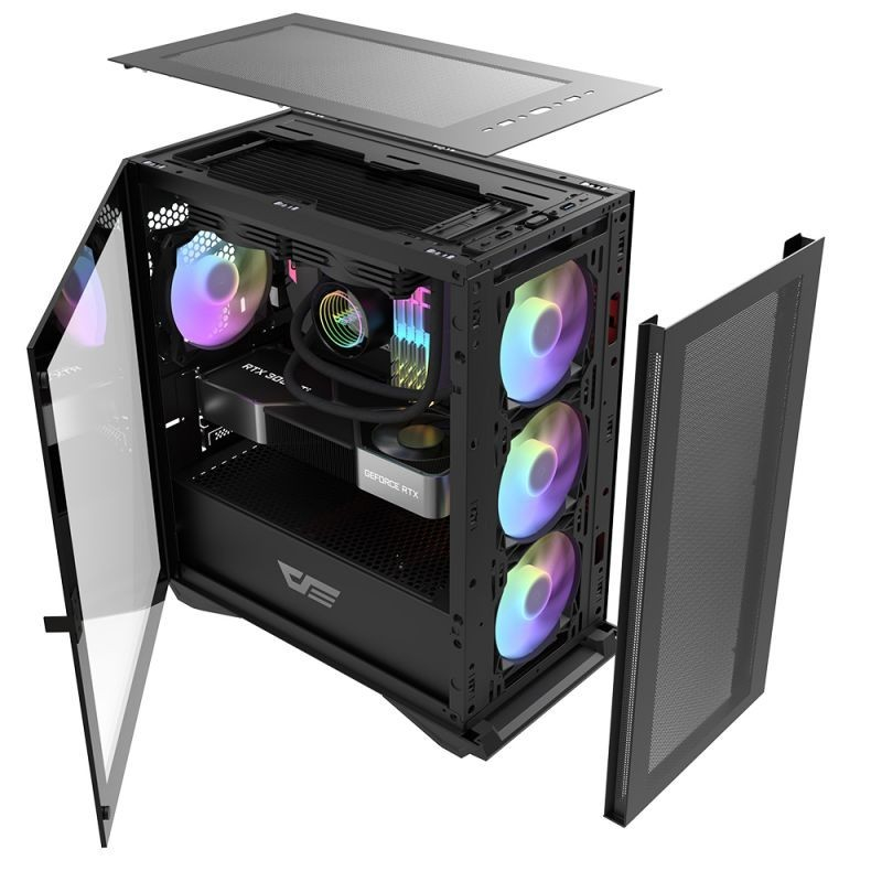 Casing Aigo Darkflash DLM200 M-ATX Gaming PC Black