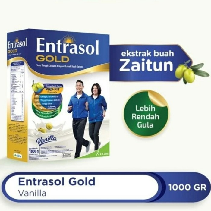 

MEDANKOTA - ENTRASOL GOLD 1000 G 980 G SUSU UNTUK USIA DEWASA RASA VANILLA/ COKLAT