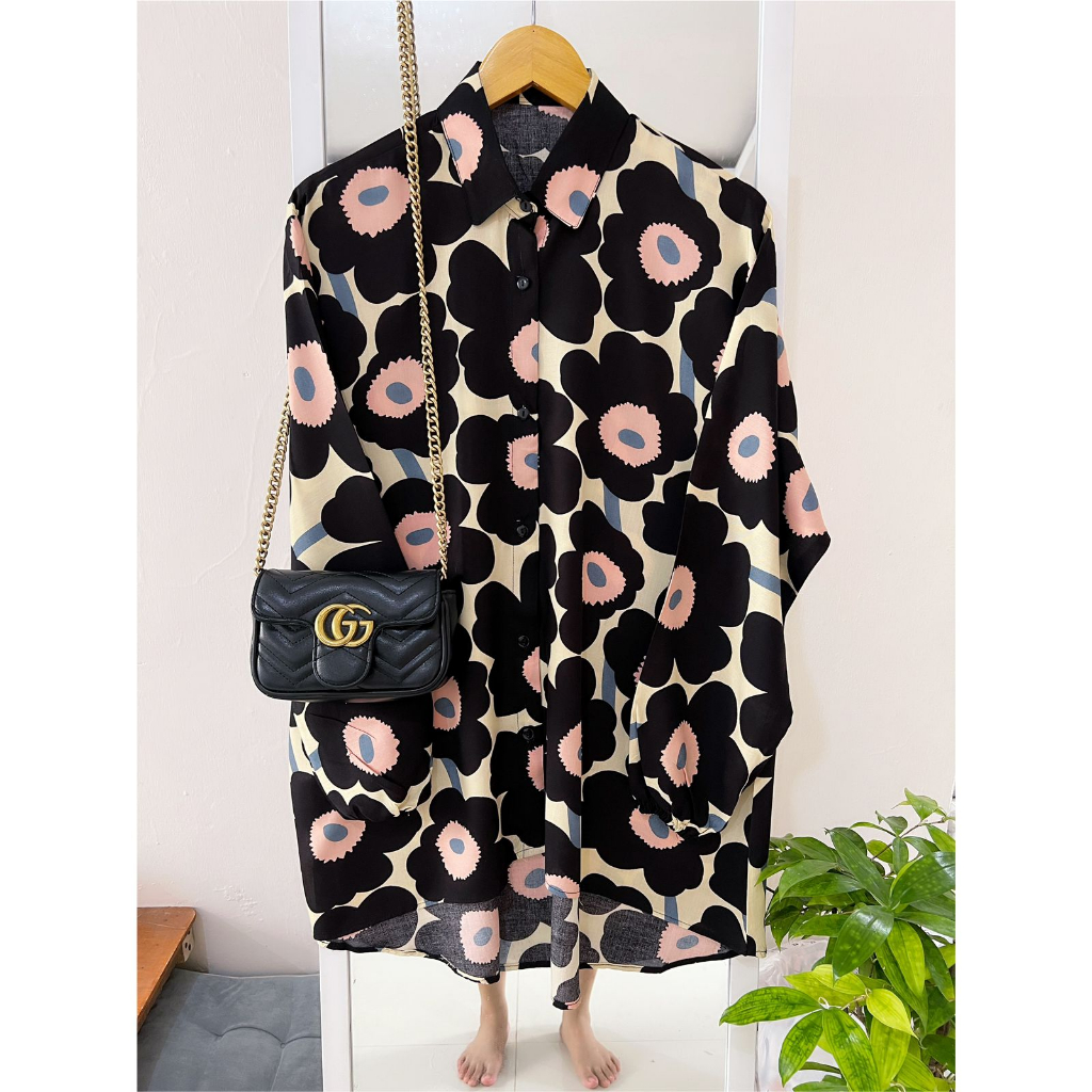 BLOUSE OVERSIZE BAHAN RAYON KEMEJA OVERSIZE MOTIF  ATASAN WANITA TERBARU / BAJU ATASAN WANITA TERBARU