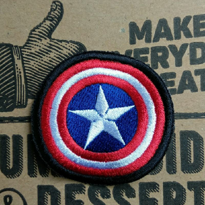 Bordir Kapten Amerika Captain America Batman Bart Simpson Serikat USA Emblem Topi Tas Anak Band Geng