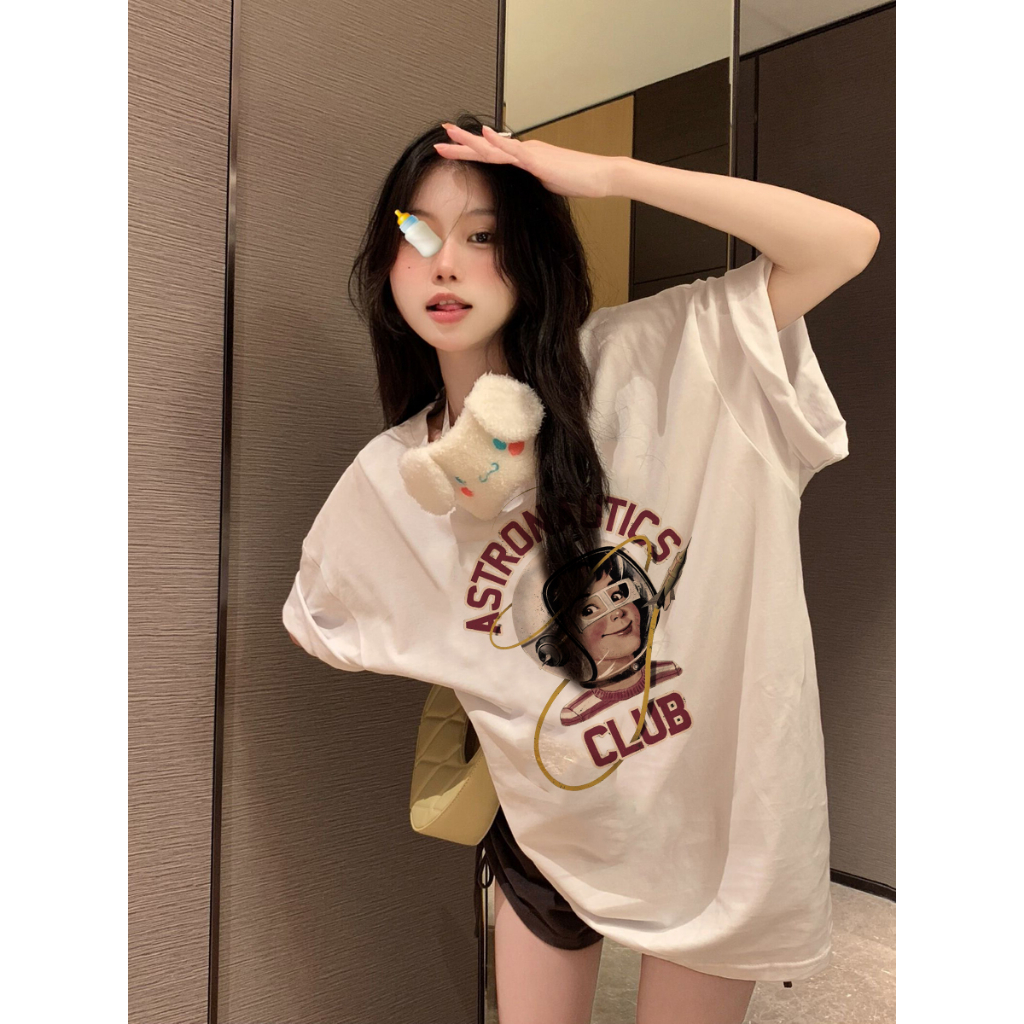 EUNII T-shirt Lengan Pendek Cartoon Crayon Shin-Chan Korean Style/Kaos Atasan Wanita/Baju Kaus Oversize Wanita/Kaos Wanita