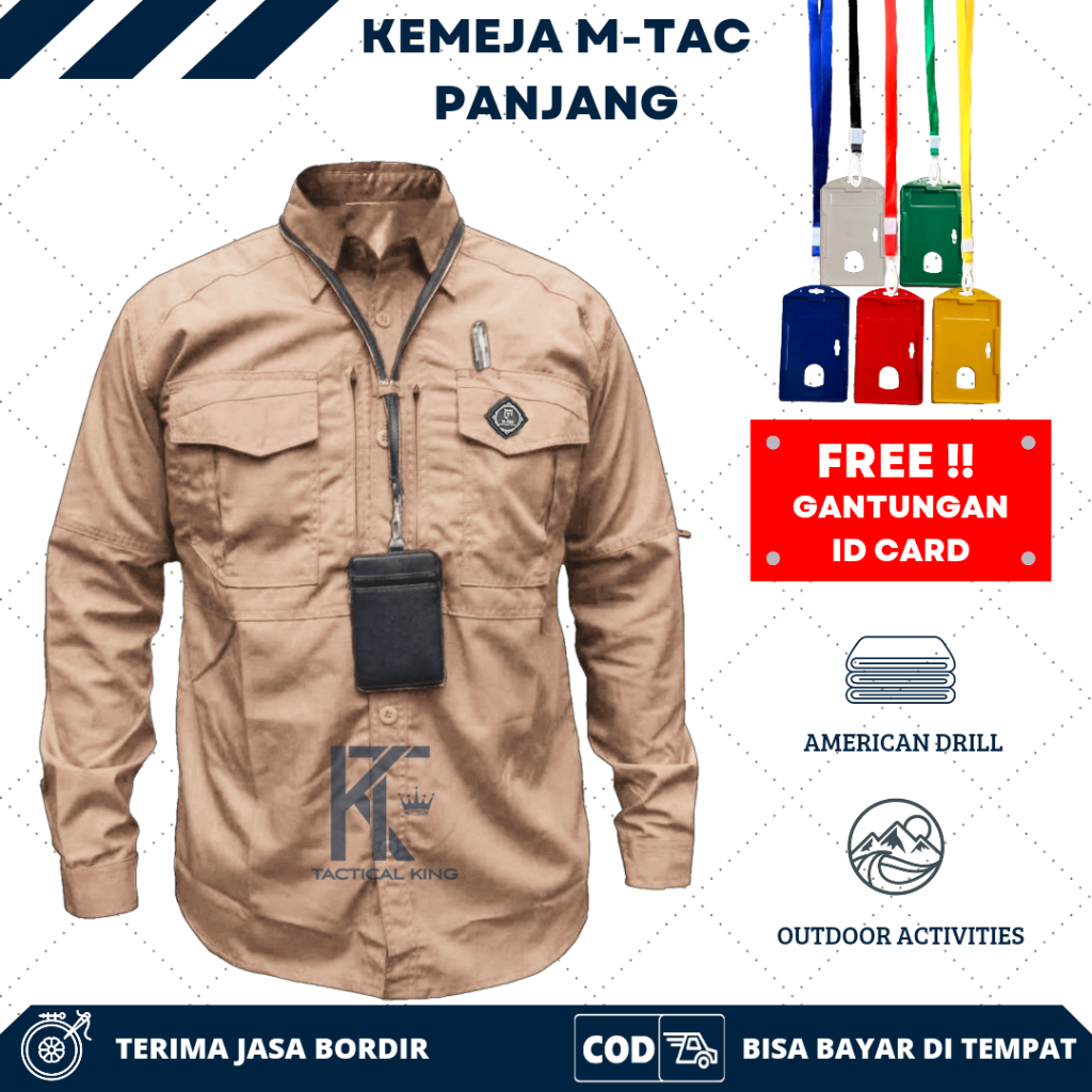 Kemeja Tactical M tac Big size Lengan Panjang