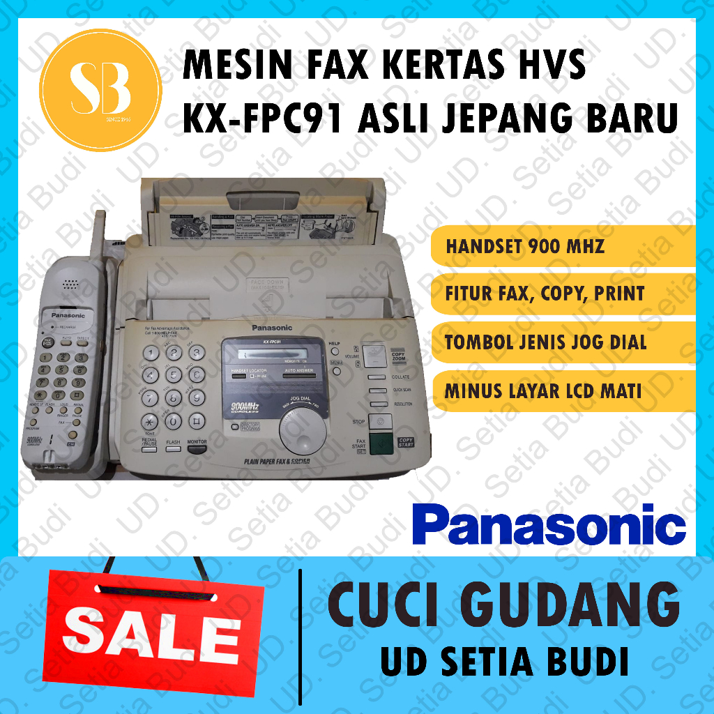 Mesin Facsimile Fax HVS Panasonic KX-FPC91 Putih Asli Jepang Baru