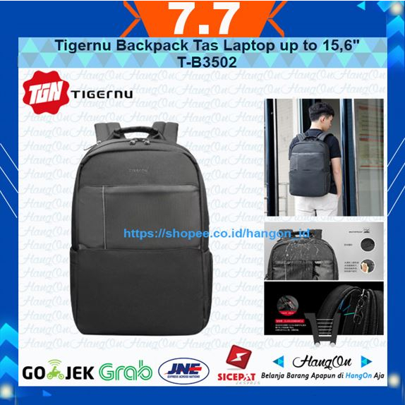 TIGERNU Backpack Tas Laptop up to 15,6&quot; Waterproof &amp; USBPort T-B3502