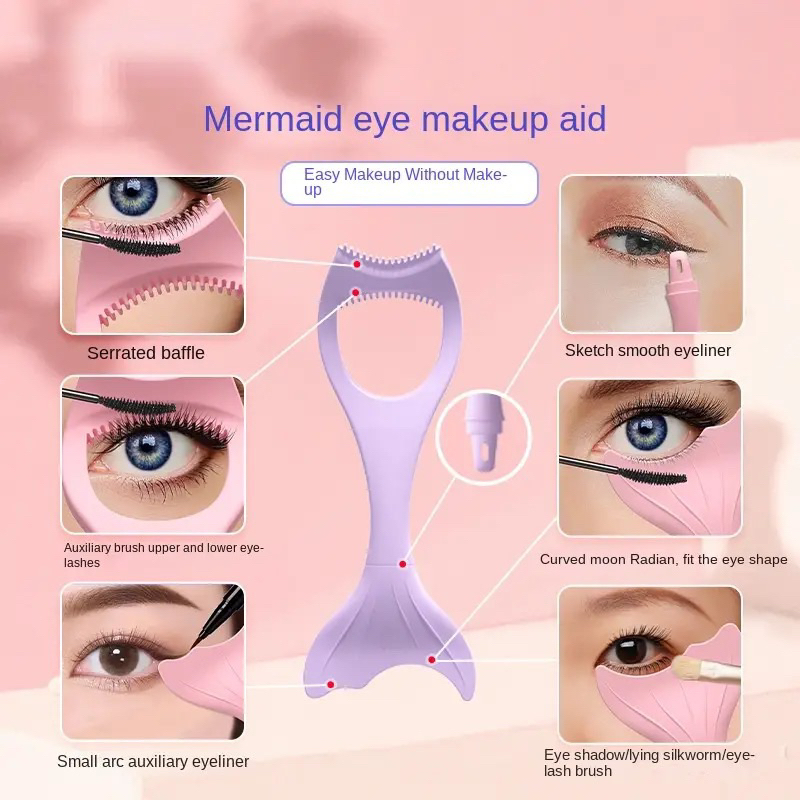 New MERMAID Silicone Drawing Eyeliner Aids Multi-functional Eye Makeup tool Lazy Drawing Eye Shadow Bezel Artifact Resusable