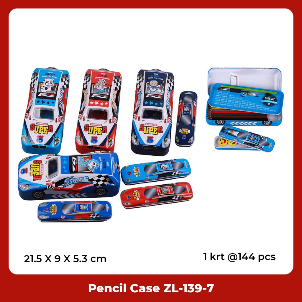 Tempat Pensil / Pencil Case / Kotak Pensil Kaleng Mobil Motif Mickey Mouse Fancy Lucu ZL-139-7