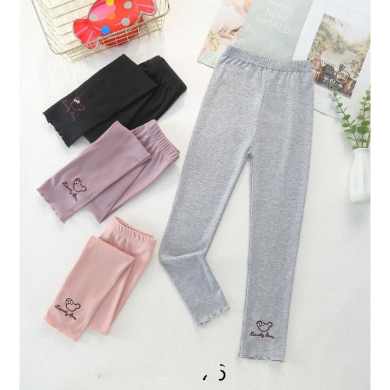 Legging Import Anak Cewek Perempuan Bahan Adem Nyaman Dipakai 6-10 Thn