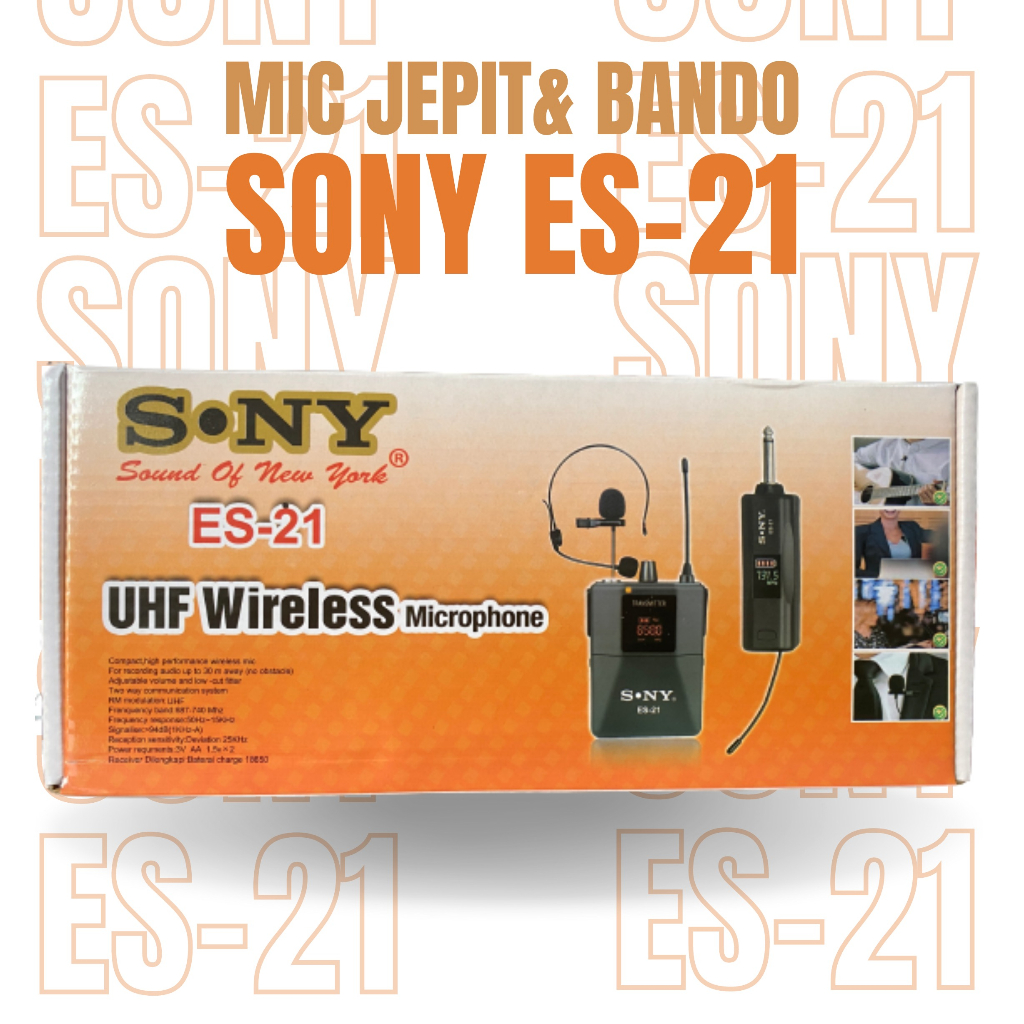 MICROPHONE WIRELESS CLIP ON SONY ES-21 MIC BANDO MIC JEPIT MIC KANCING SONY ES-21