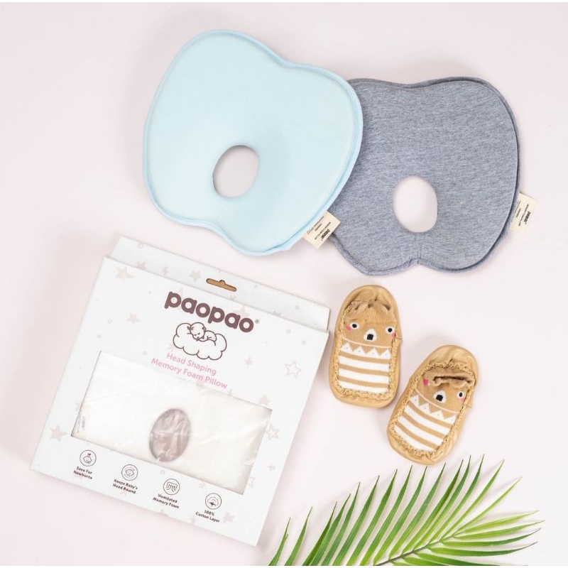 PAOPAO Head Shaping Memory Foam Baby Pillow Bantal Bayi Anti Peang Anti Flat Head