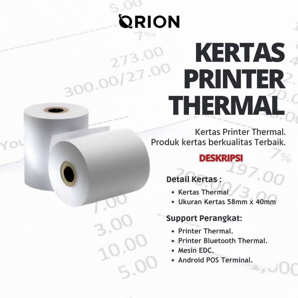 

Kertas Thermal Printer 58mm x 40mm