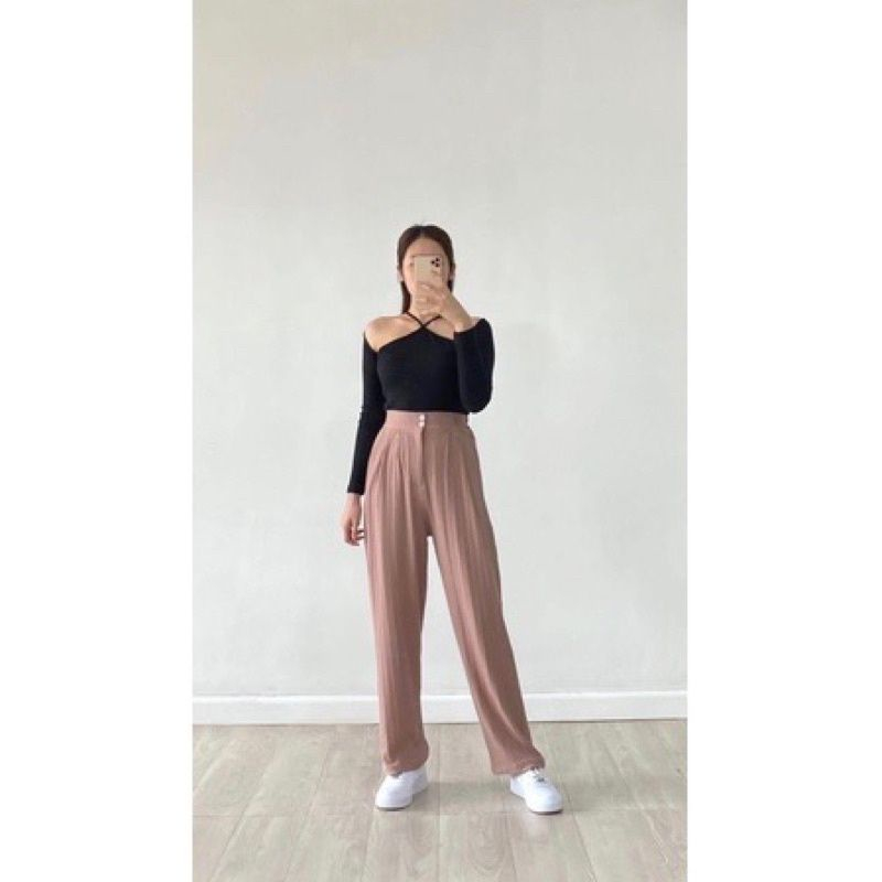 DB - JENNIE KULOT KNIT / KEISYA KNIT PANTS DOUBLE BUTTON CHIKA KULOT KNIT/CELANA KNIT PREMIUM/CELANA BAHAN KNIT/CELANA SIMPLE/CELANA KNIT WANITA HITS VIRAL SELEB