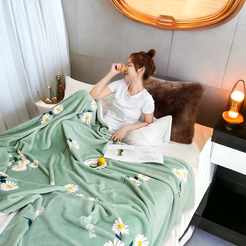 Selimut Bulu Halus Ukuran KING 180x200 Motif Keren Terlaris Termurah Asriyasashii Berkualitas