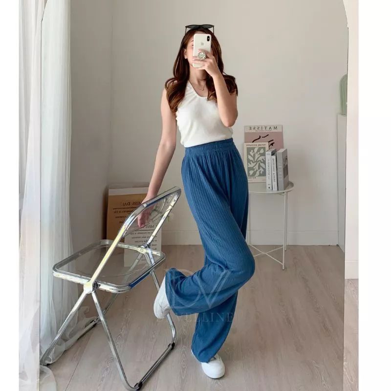 Hornet pants celana kulot knit wanita tebal-celana kulot highwist- kulot rajut- lyra loose pants kulot