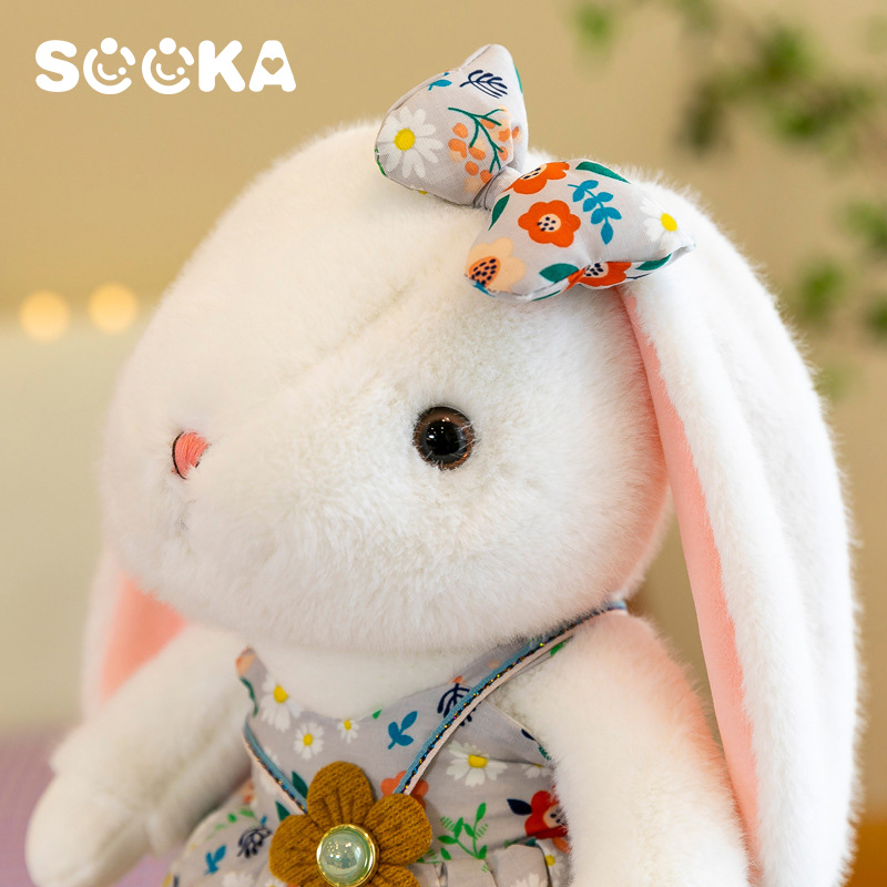 Boneka Kelinci Sooka Dengan Motif Bunga Lucu Menggemaskan, Boneka Kelinci Anak Cocok Untuk Hadiah Ulang Tahun 25 Cm SK-GDG1145