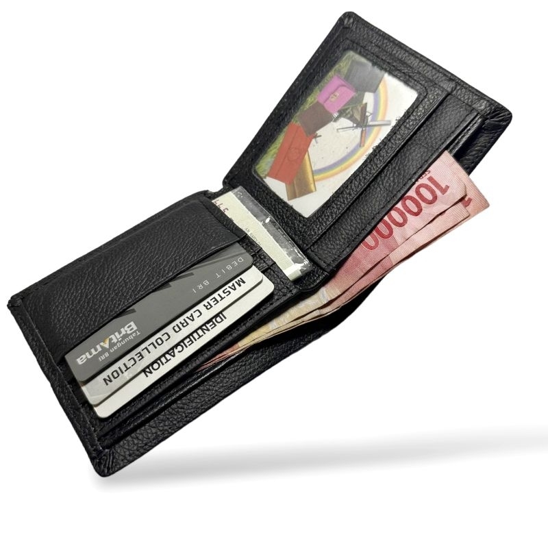 Diskon Promo Dompet Lipat Pria Kulit Asli Wallet Dompet kulit Tahan Bakar