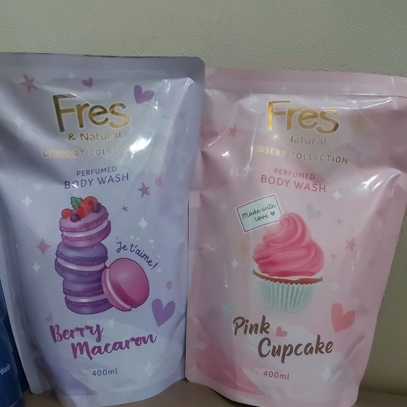 Fres &amp; Natural Body Wash 400ml Hijab Refresh Dessert Collection Sabun Cair