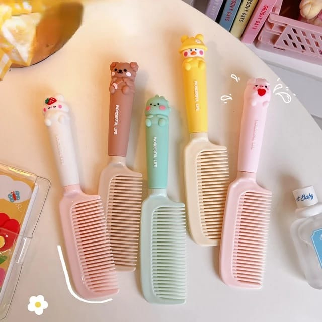Sisir Rambut Cute i Korean Style Dengan Gagang Karakter Gemoy