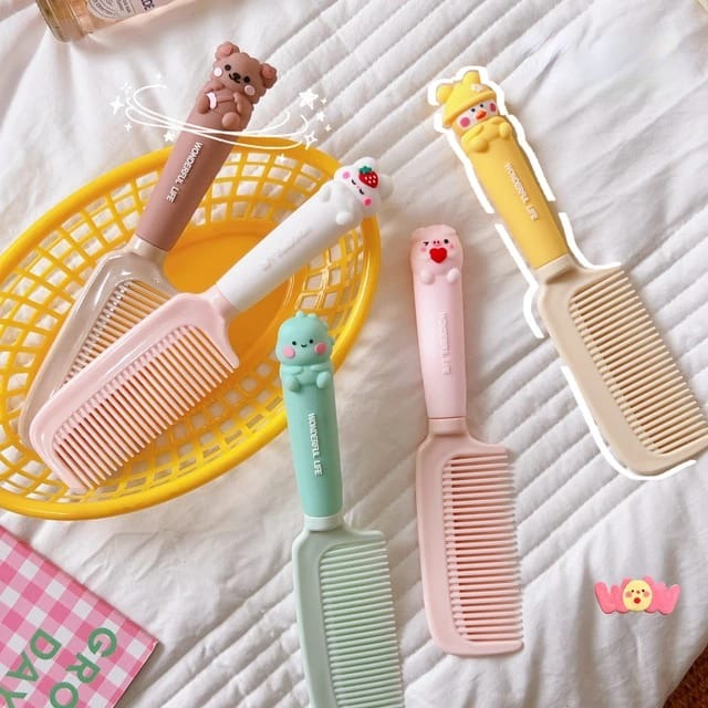 Sisir Rambut Cute i Korean Style Dengan Gagang Karakter Gemoy