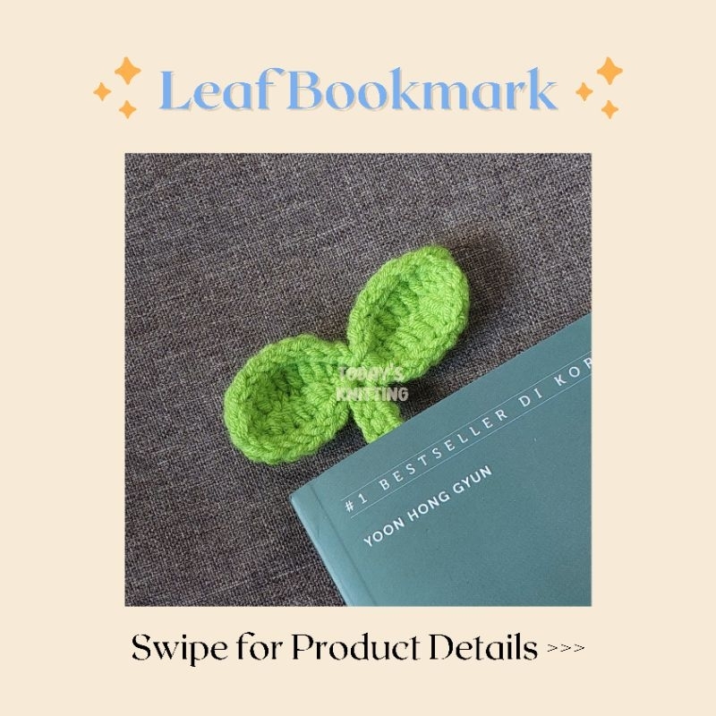

Leaf Crochet Bookmark - Pembatas Buku Rajut Daun
