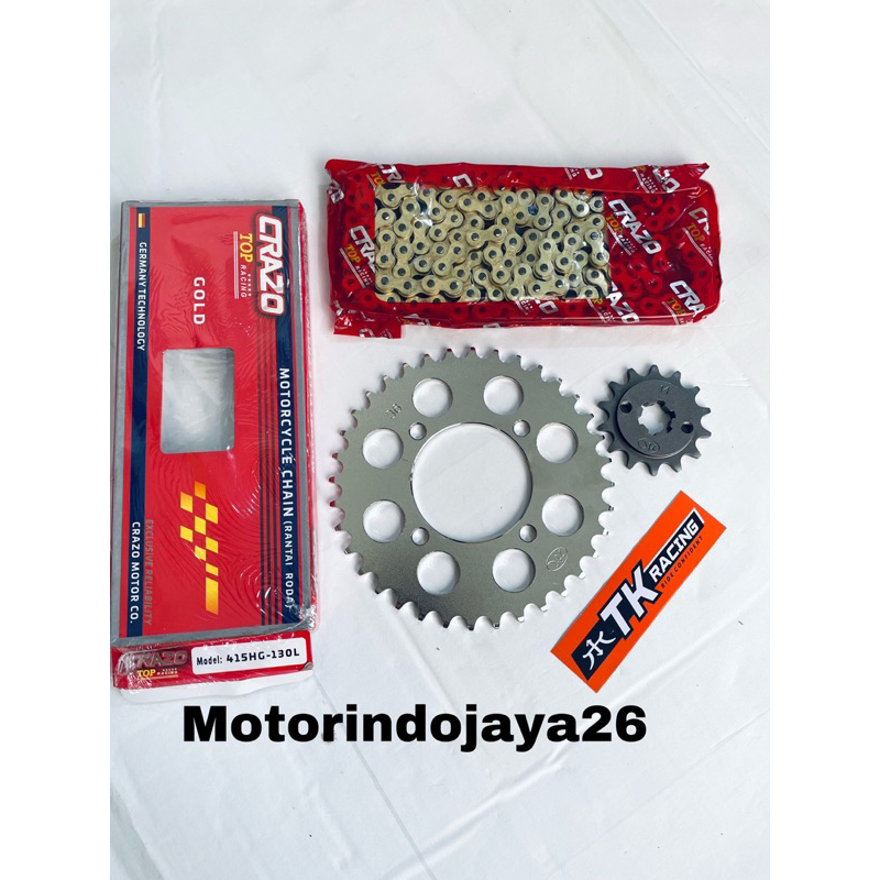 Gear set 415 Tipis jupiter z fizr vega rx king mx lama Mx New TK Racing Set Rantai Gold Crazo Top Ra