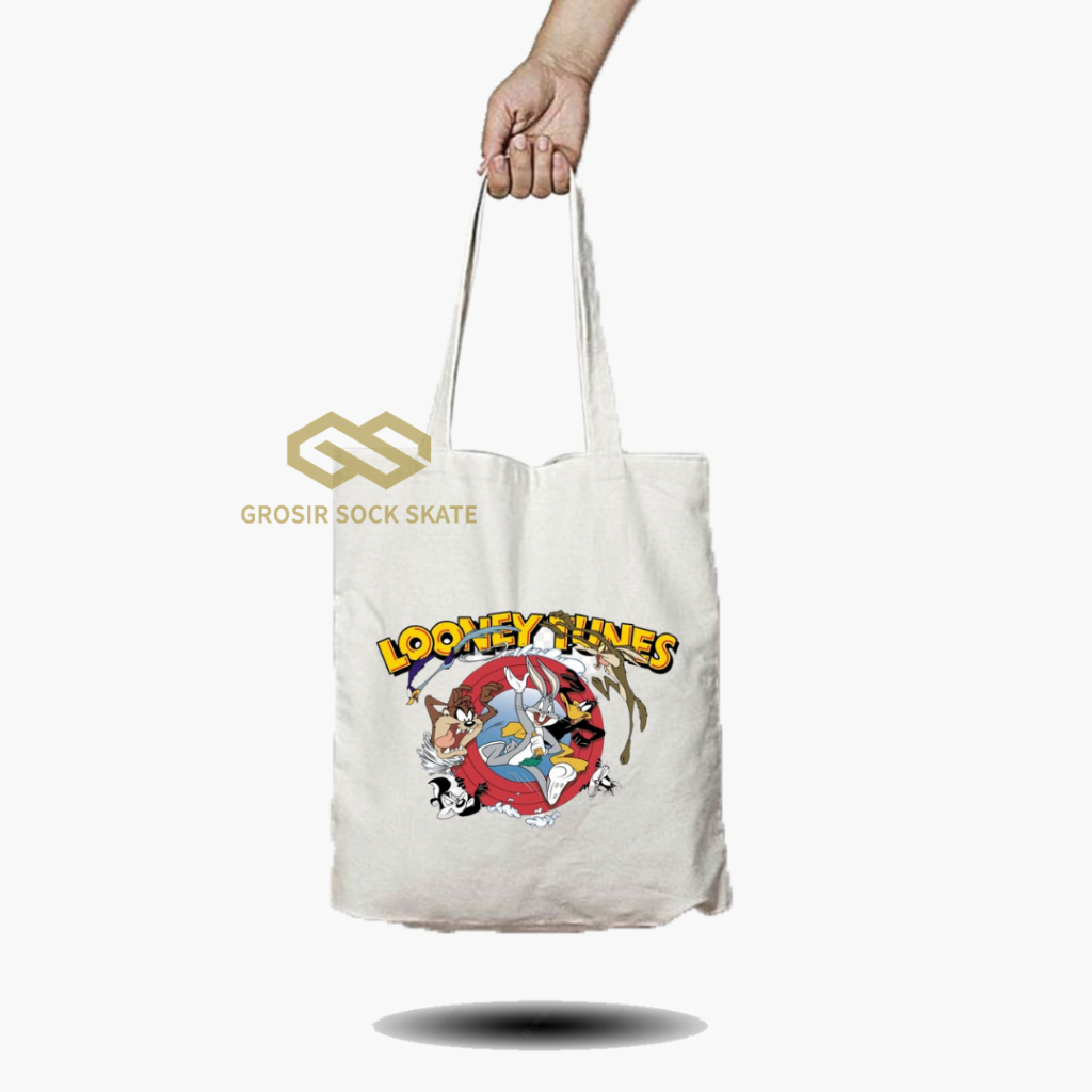 Totebag Kanvas Cartton Looney tunes/ Tas Tote Music / Musik Band