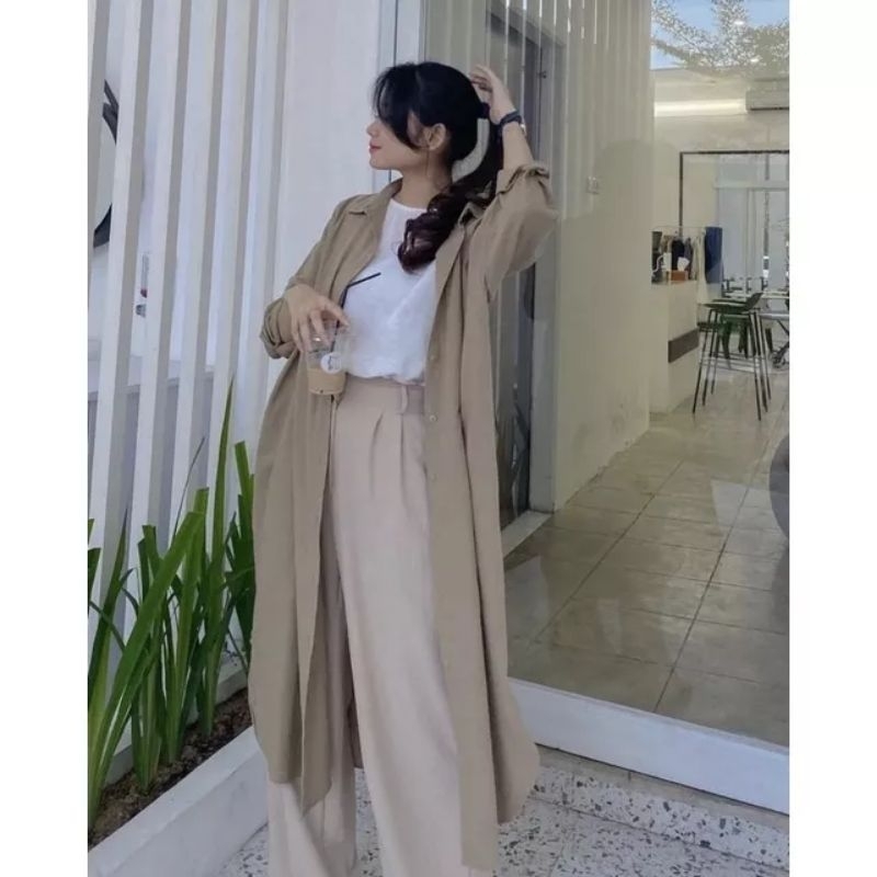 Tamstore Tunik Wanita Jumbo Baju Atasan Wanita Crinkle Oversize Kancing LD 130