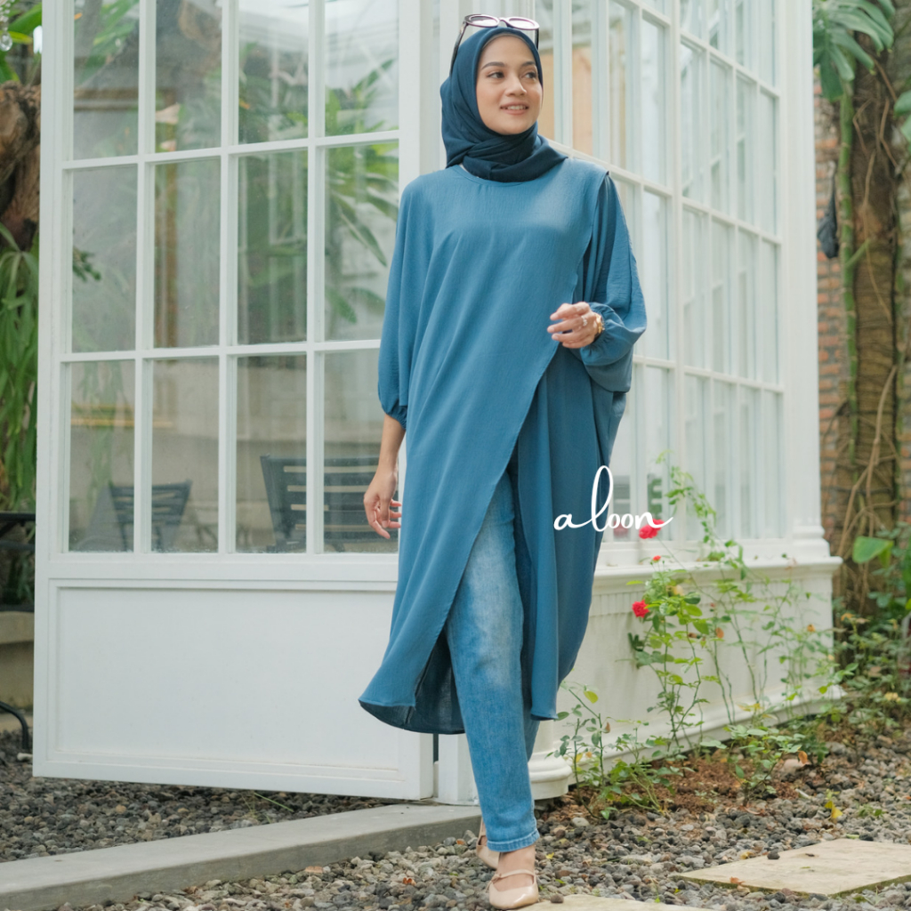 Anya Tunik Crinkle Airflow Busui Friendly – Long Tunik Jumbo Atasan Wanita Terbaru