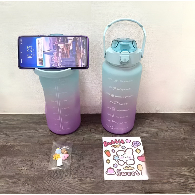 BOTOL MINUM 2 LITER VIRAL BOTOL GRADASI 2L BOTOL VIRAL BOTOL MOTIVASI FREE STIKER 2D 3D BOTOL MINUM ANAK FREE BUBBLE VD