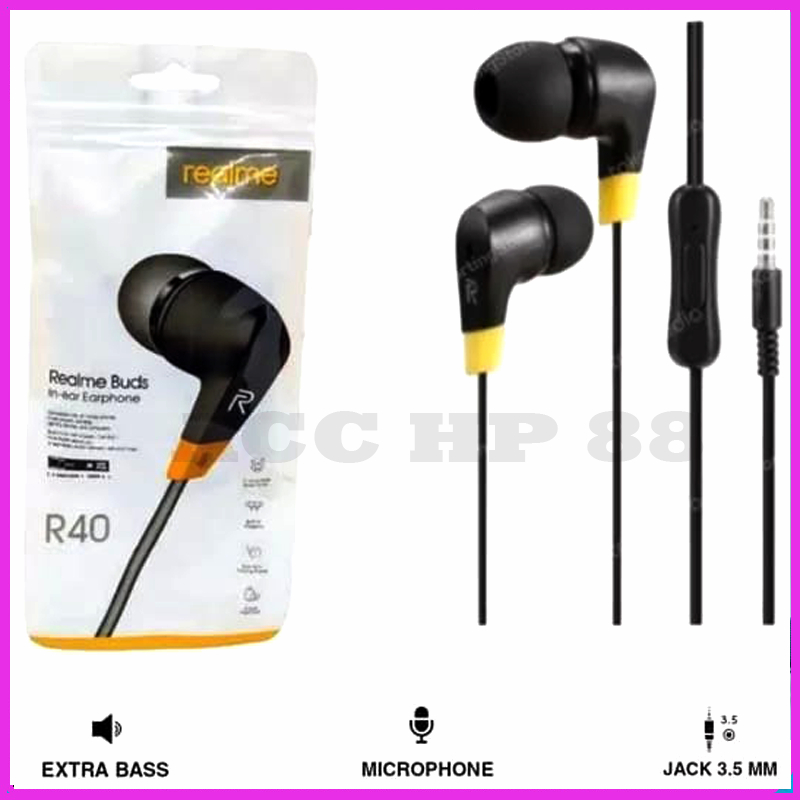 Acchp Headset Realme R40 / R-40 Buds Hf Handsfree Realme buds packing Plastik