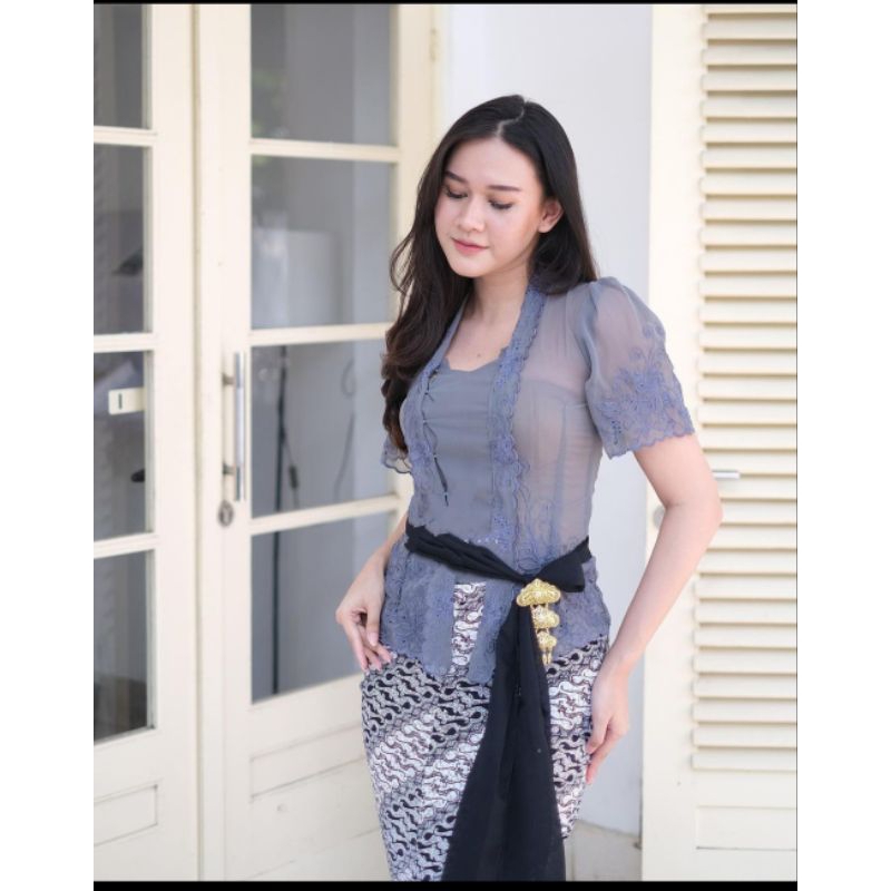 KEBAYA BORDIR KERAH LIPET TANGAN PENDEK KEBAYA ENCIM