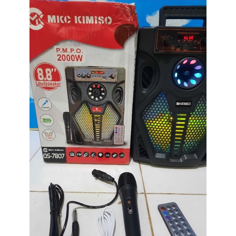 COD Speaker Bluetoth Karoke wireles 8'8 inch kimiso 7807 Super BASS